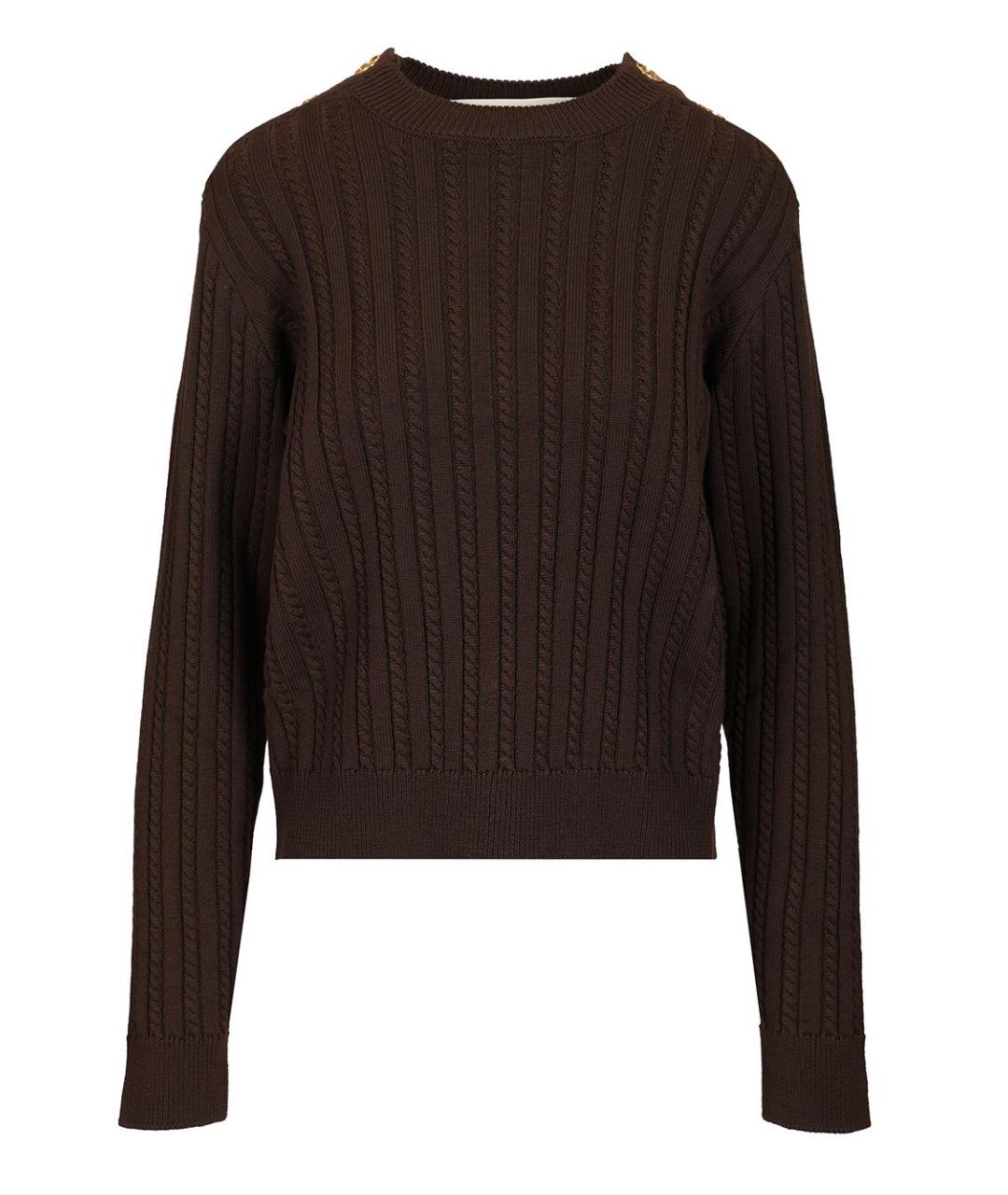 GOLDEN GOOSE DELUXE BRAND Коричневый шерстяной джемпер / свитер, фото 1