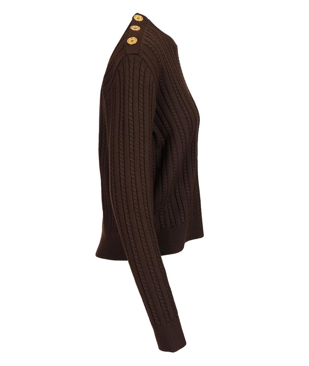 GOLDEN GOOSE DELUXE BRAND Коричневый шерстяной джемпер / свитер, фото 3