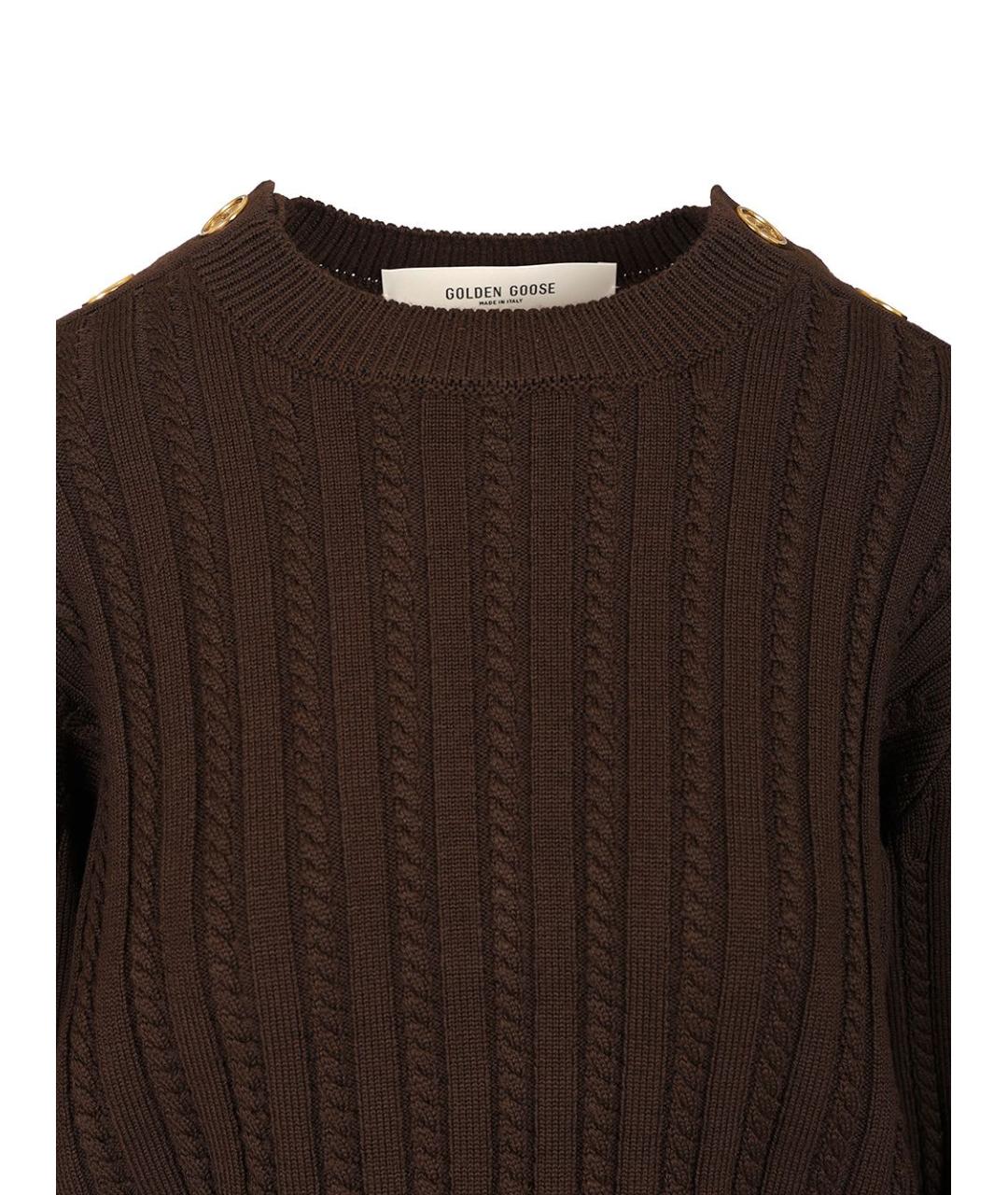 GOLDEN GOOSE DELUXE BRAND Коричневый шерстяной джемпер / свитер, фото 4