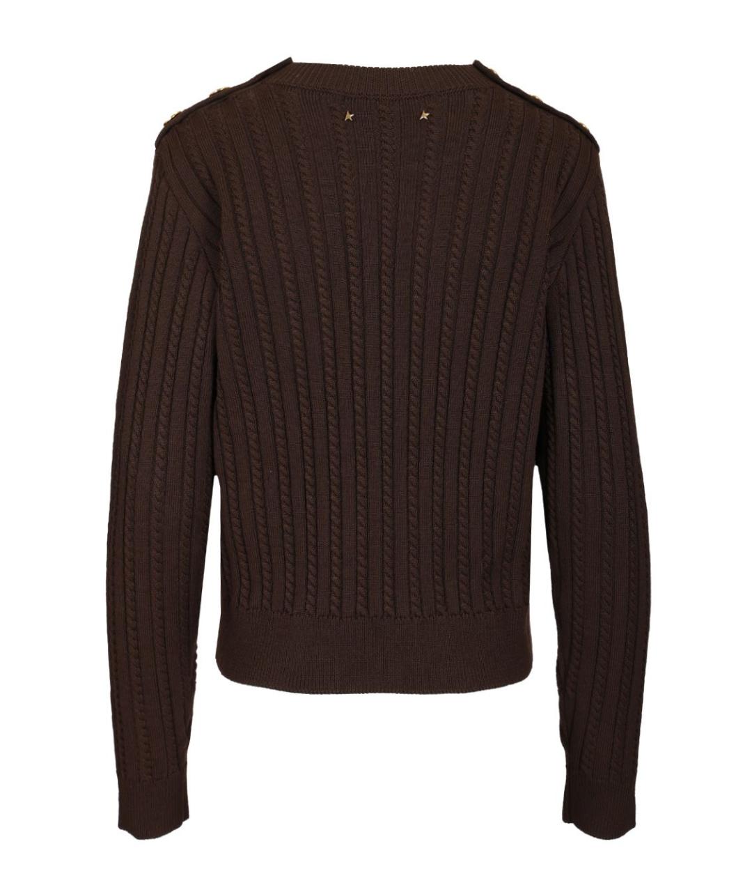 GOLDEN GOOSE DELUXE BRAND Коричневый шерстяной джемпер / свитер, фото 2