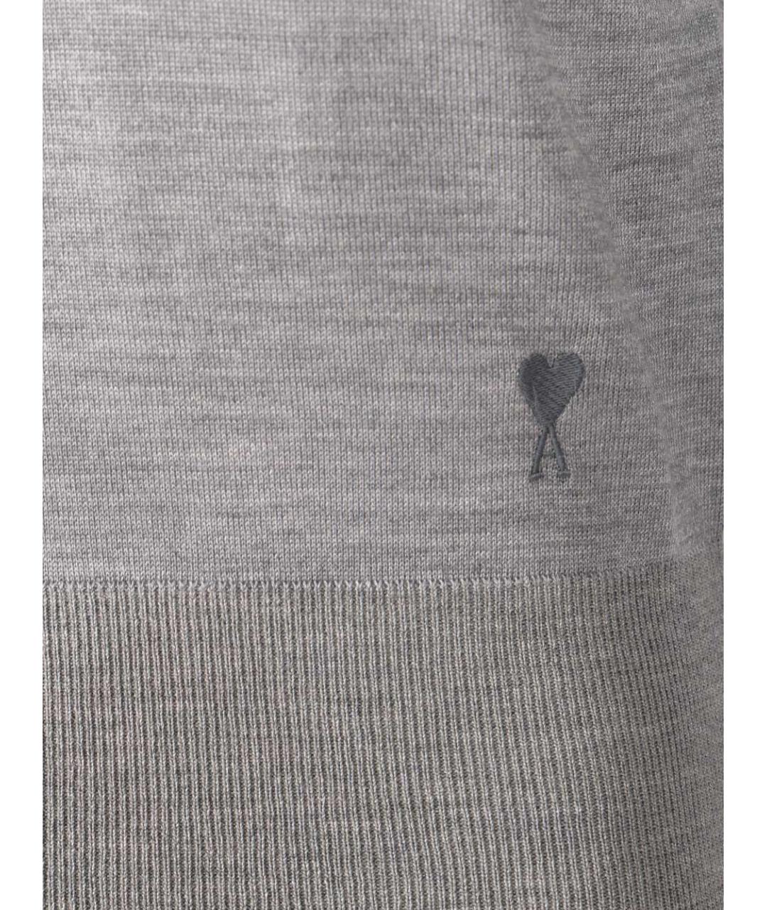 Ami Paris Серый шерстяной джемпер / свитер, фото 4