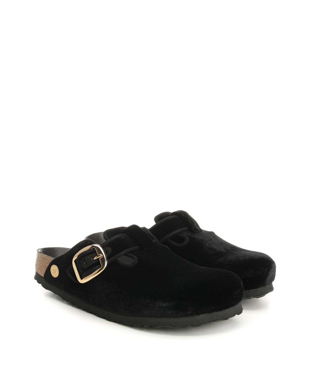 BIRKENSTOCK Черные текстильные сабо, фото 2