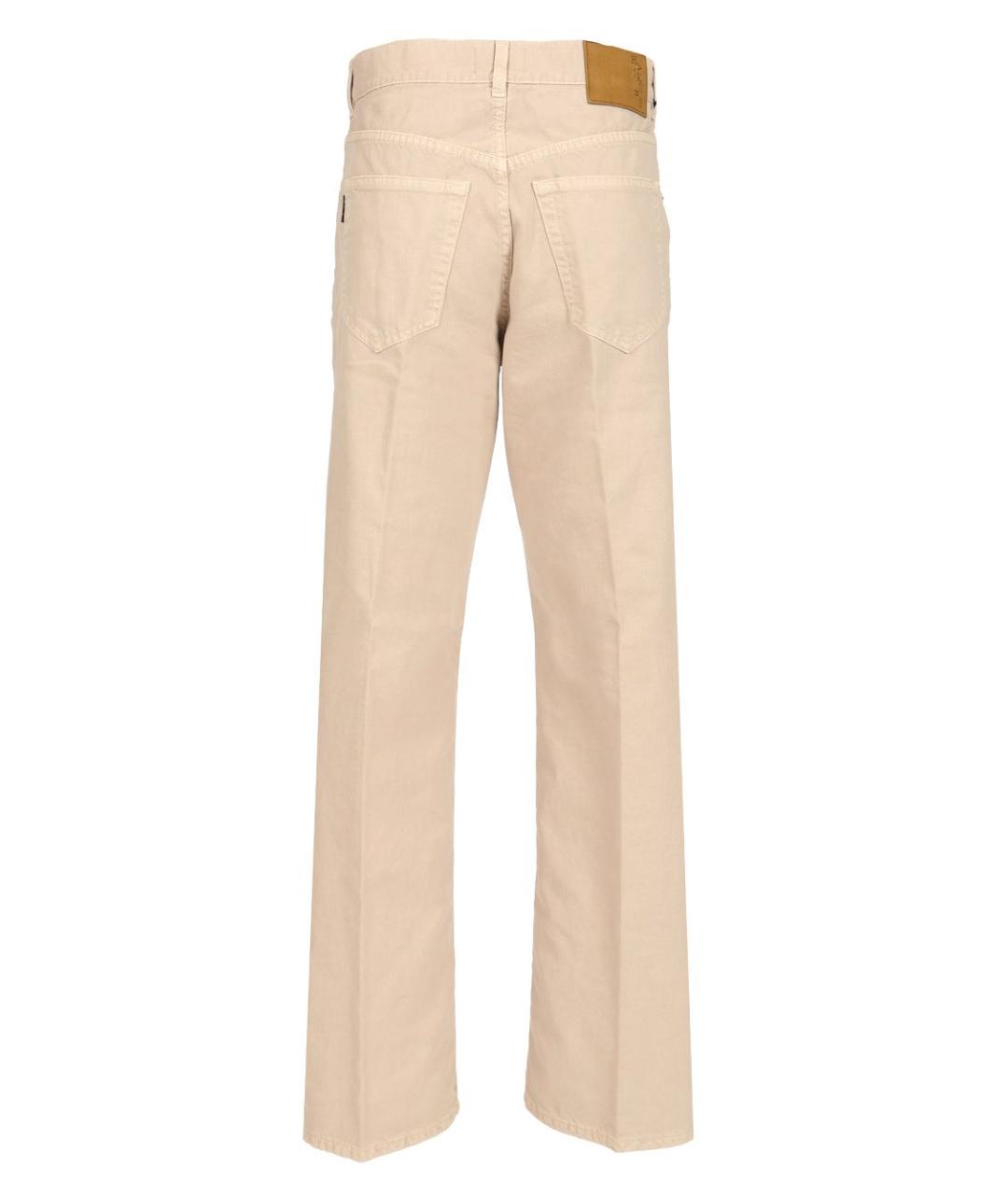HAIKURE Бежевые хлопковые прямые джинсы, фото 2