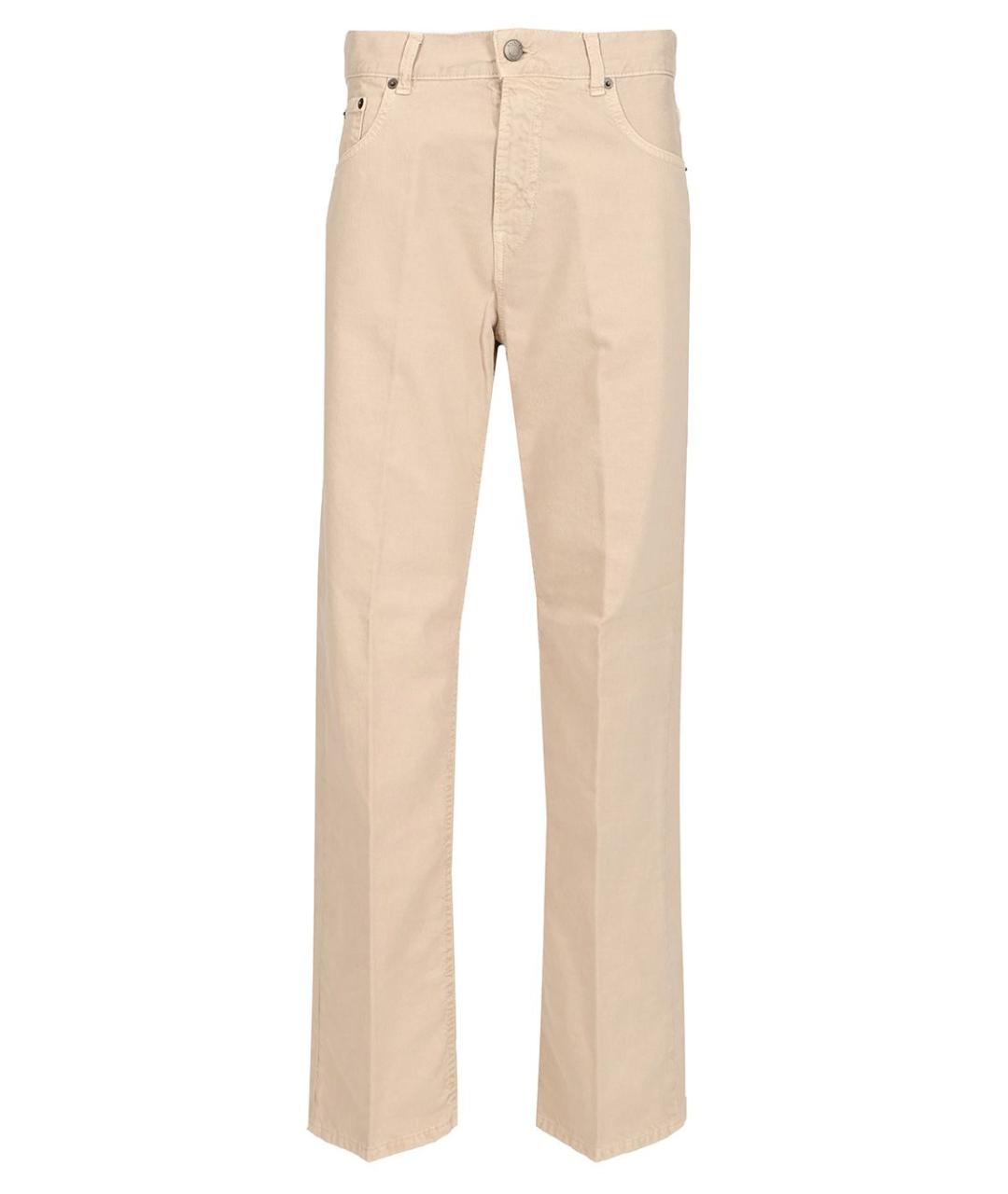 HAIKURE Бежевые хлопковые прямые джинсы, фото 1