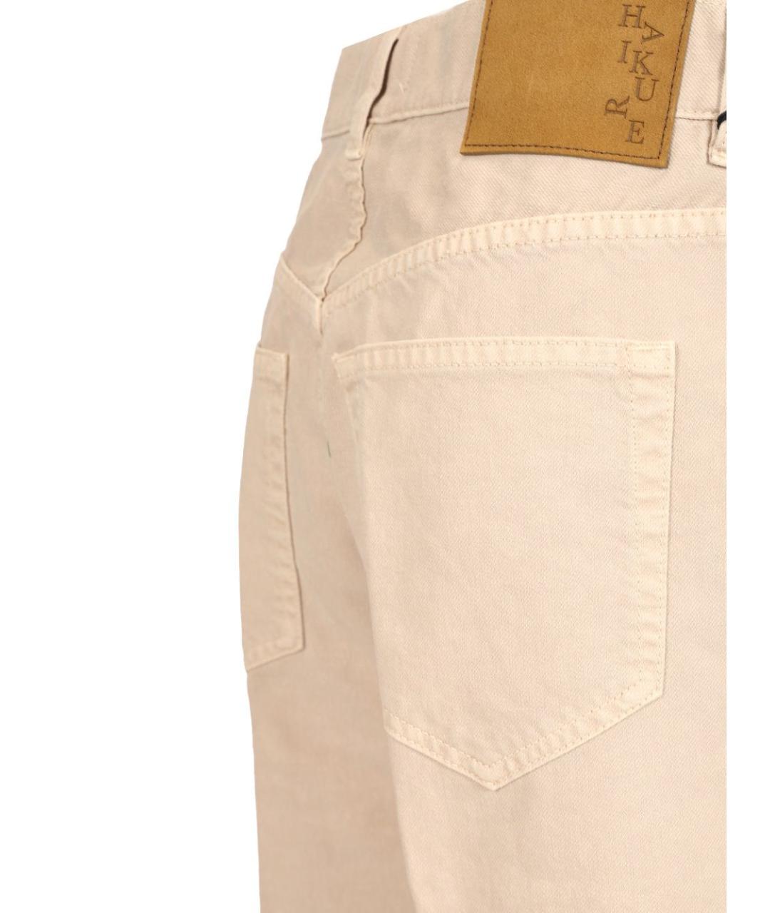 HAIKURE Бежевые хлопковые прямые джинсы, фото 4