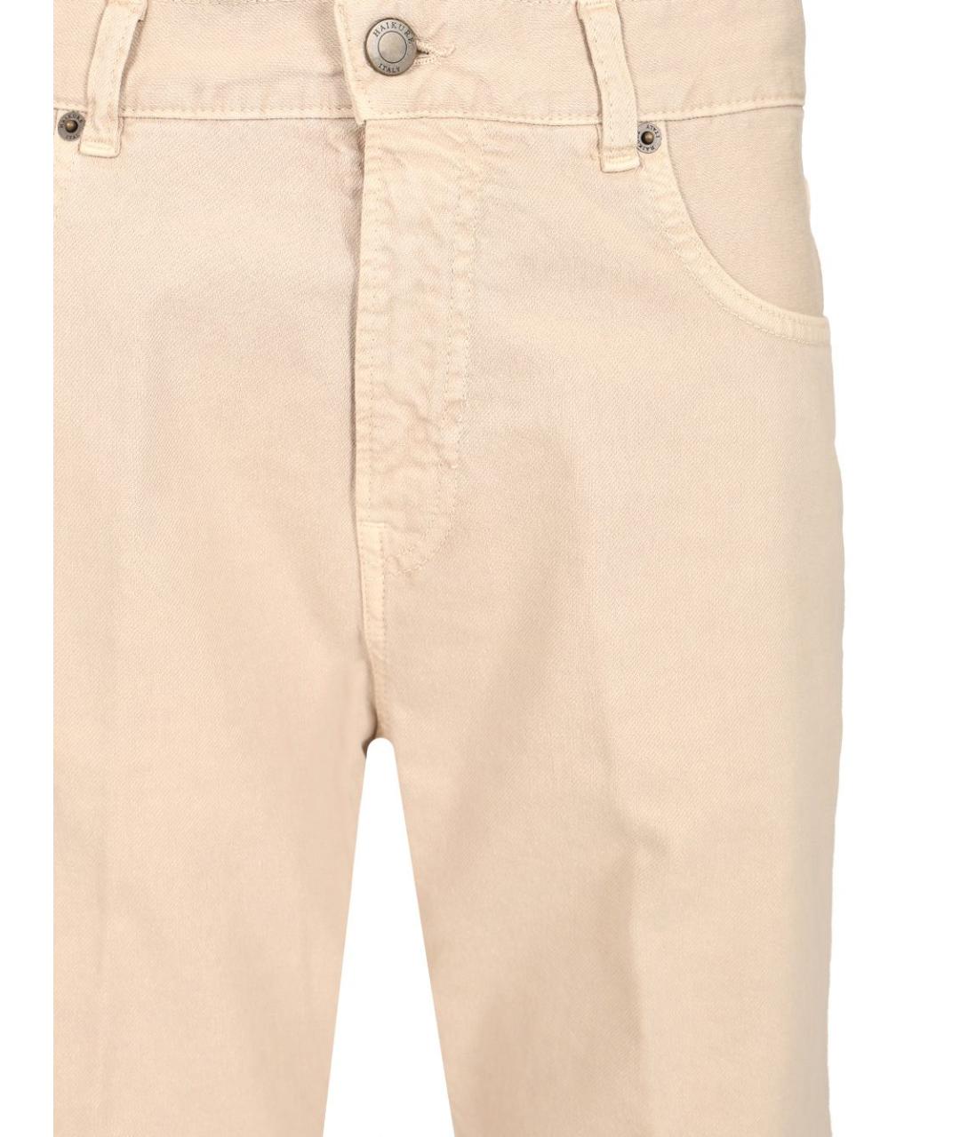 HAIKURE Бежевые хлопковые прямые джинсы, фото 3