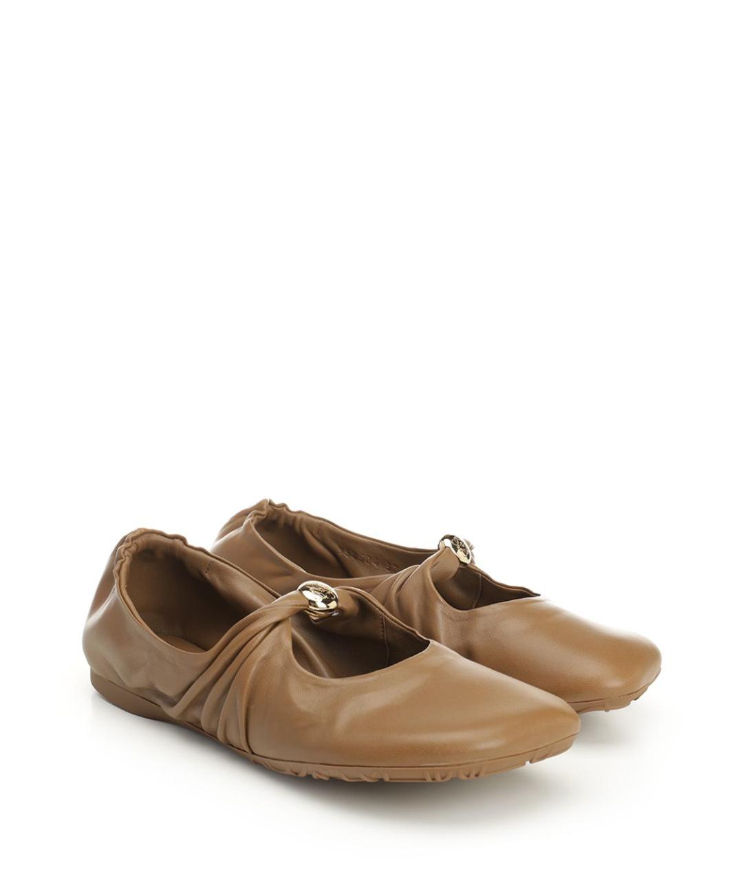 LOEWE Бежевые кожаные балетки, фото 2