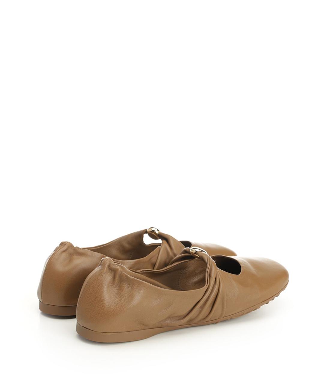 LOEWE Бежевые кожаные балетки, фото 3
