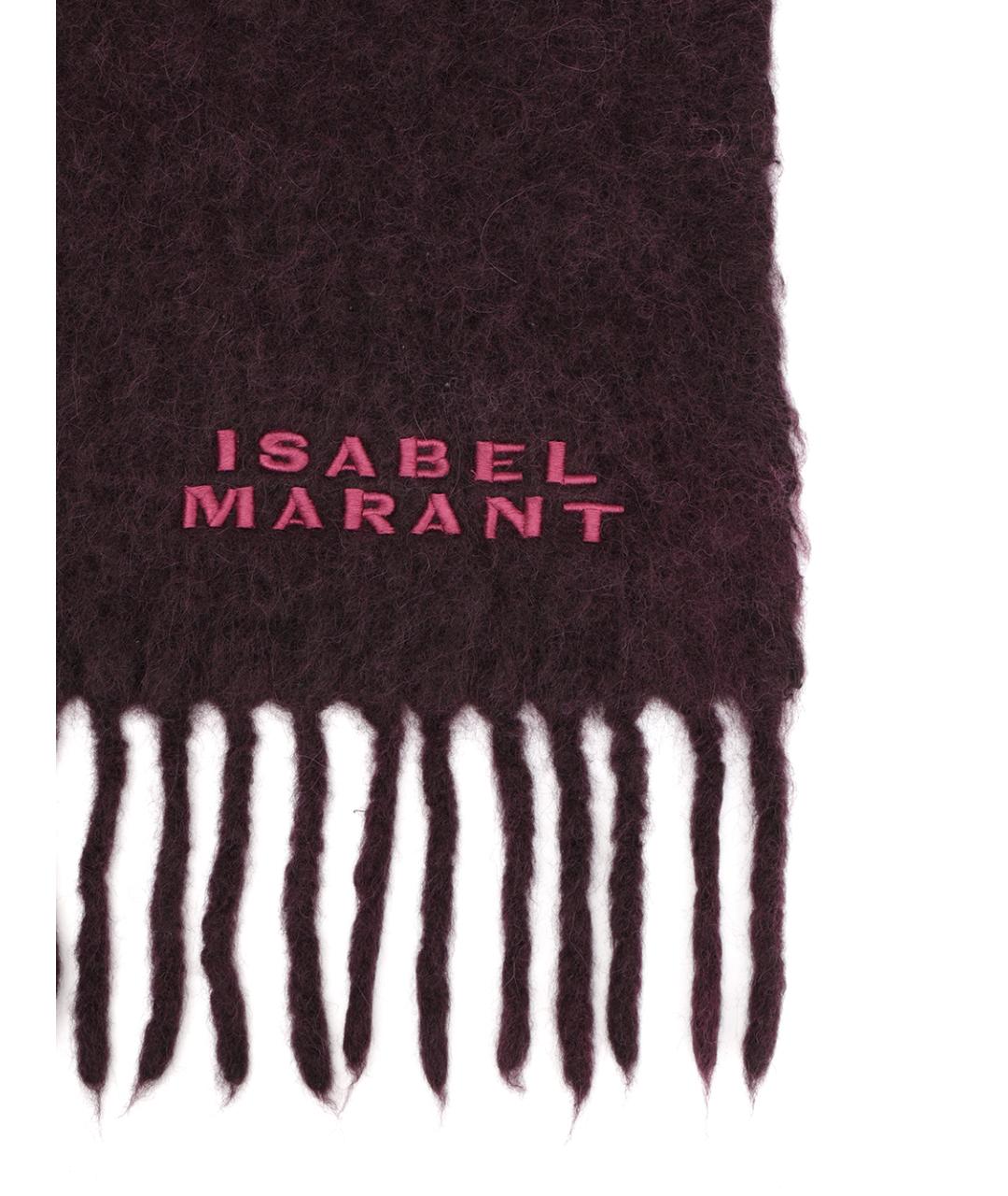 ISABEL MARANT Бордовый шерстяной шарф, фото 2