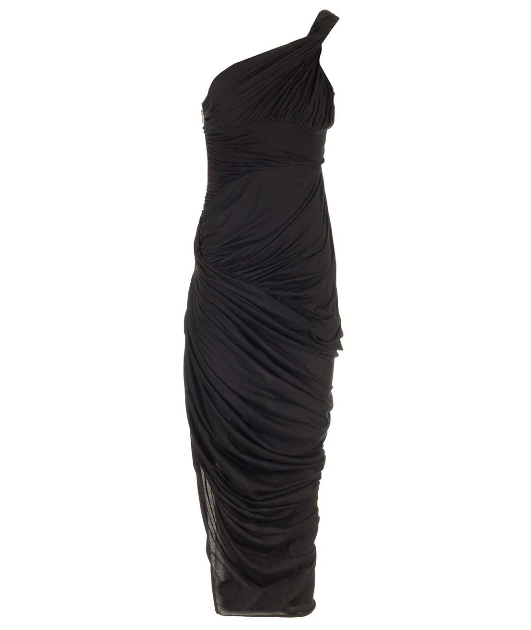 RICK OWENS Черное хлопковое коктейльное платье, фото 1