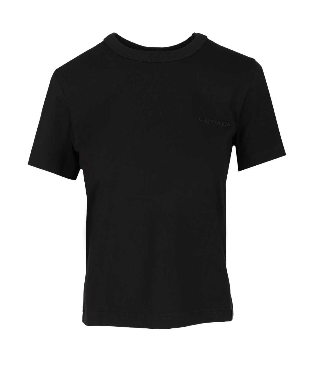 COURREGES Черная хлопковая футболка, фото 1