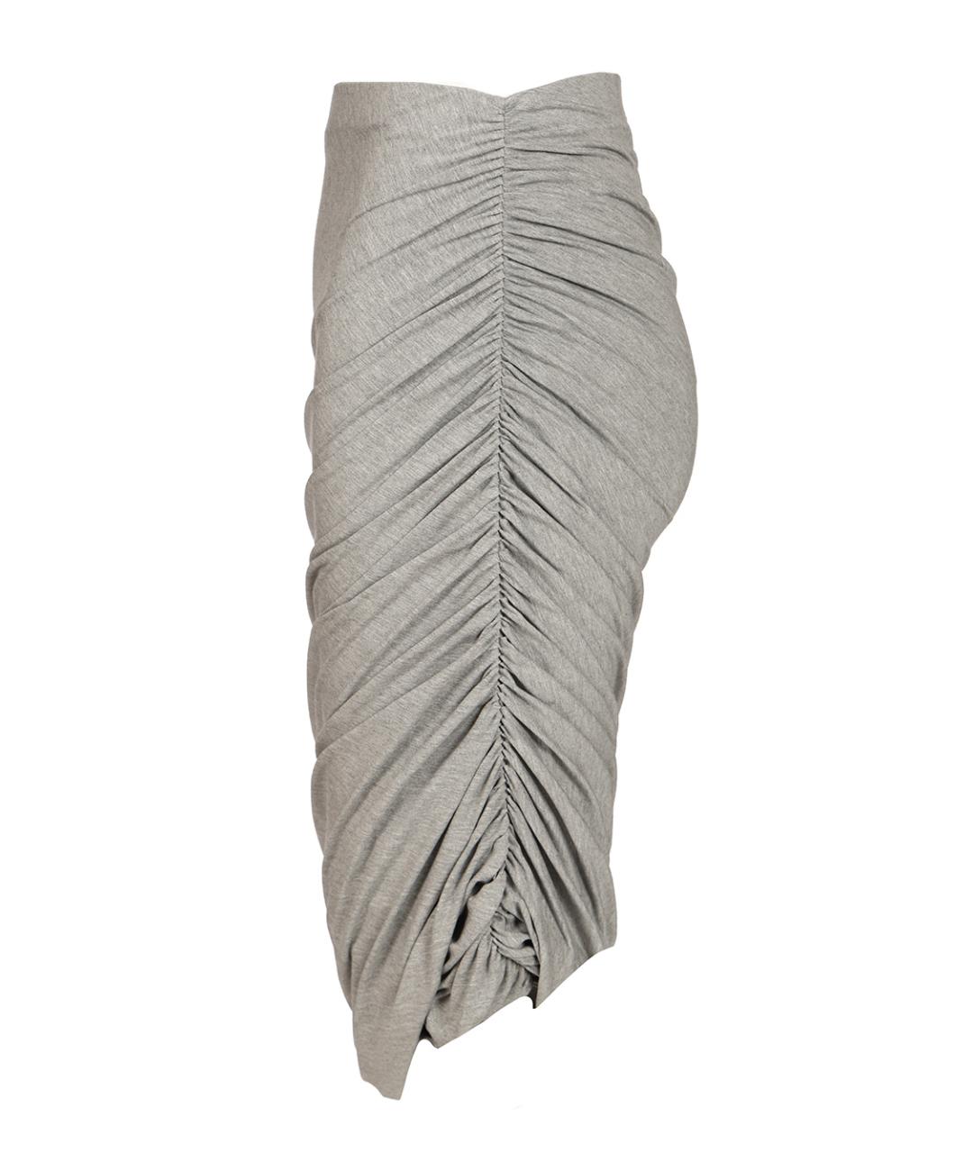 THE ATTICO Серая вискозная юбка миди, фото 3