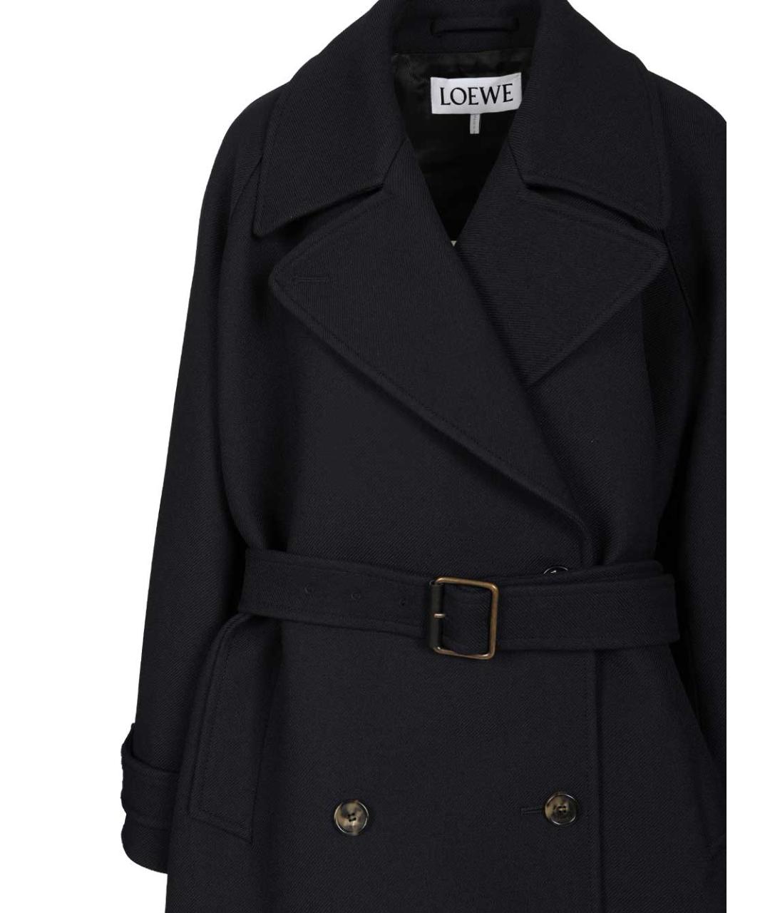 LOEWE Темно-синее шерстяное пальто, фото 4