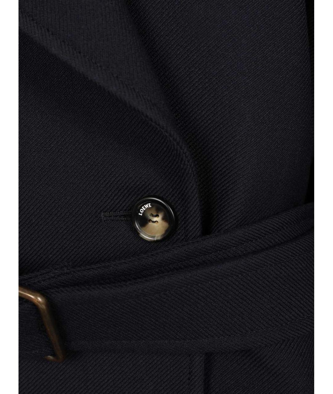 LOEWE Темно-синее шерстяное пальто, фото 5