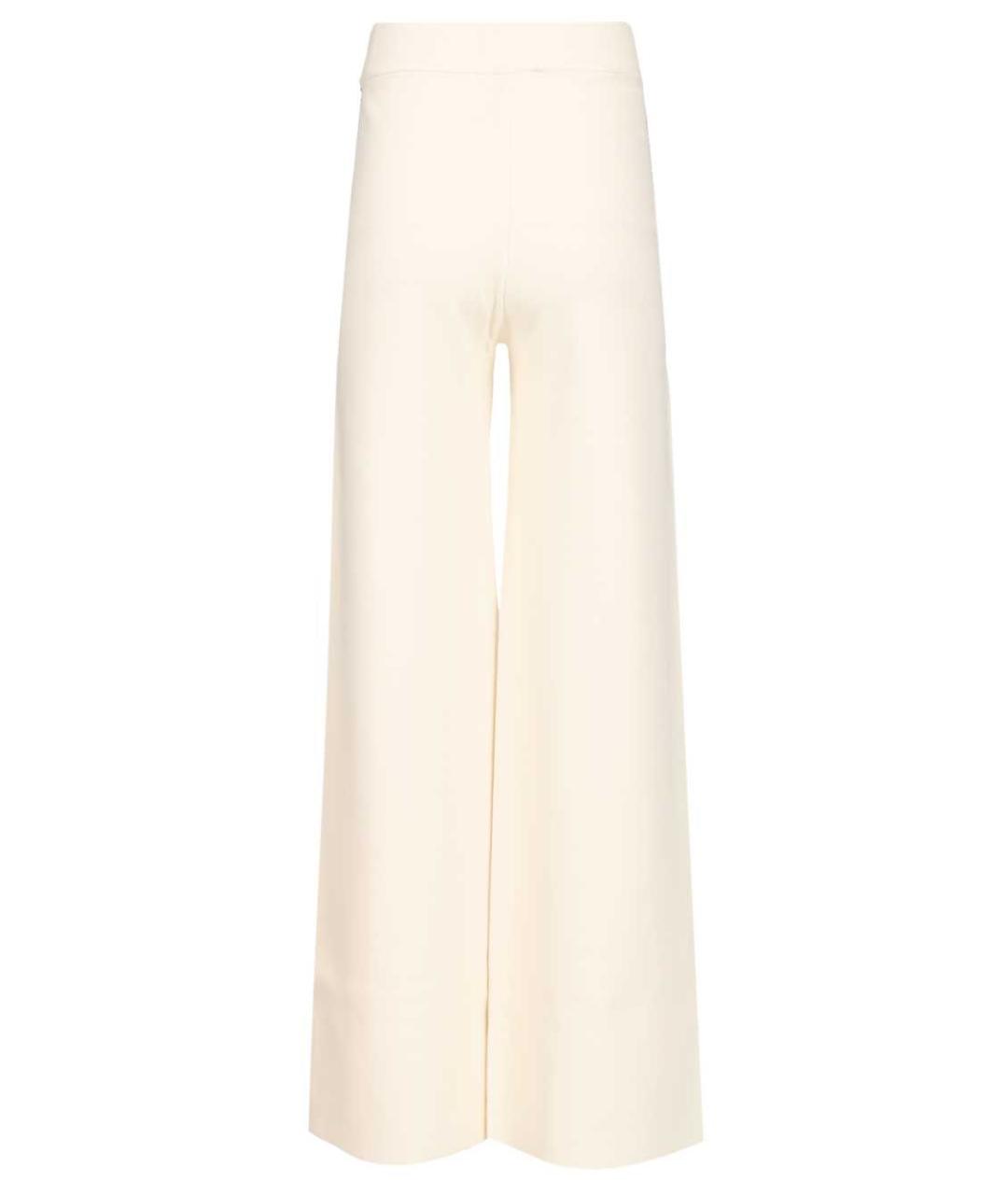 MAX MARA STUDIO Белые вискозные прямые брюки, фото 2