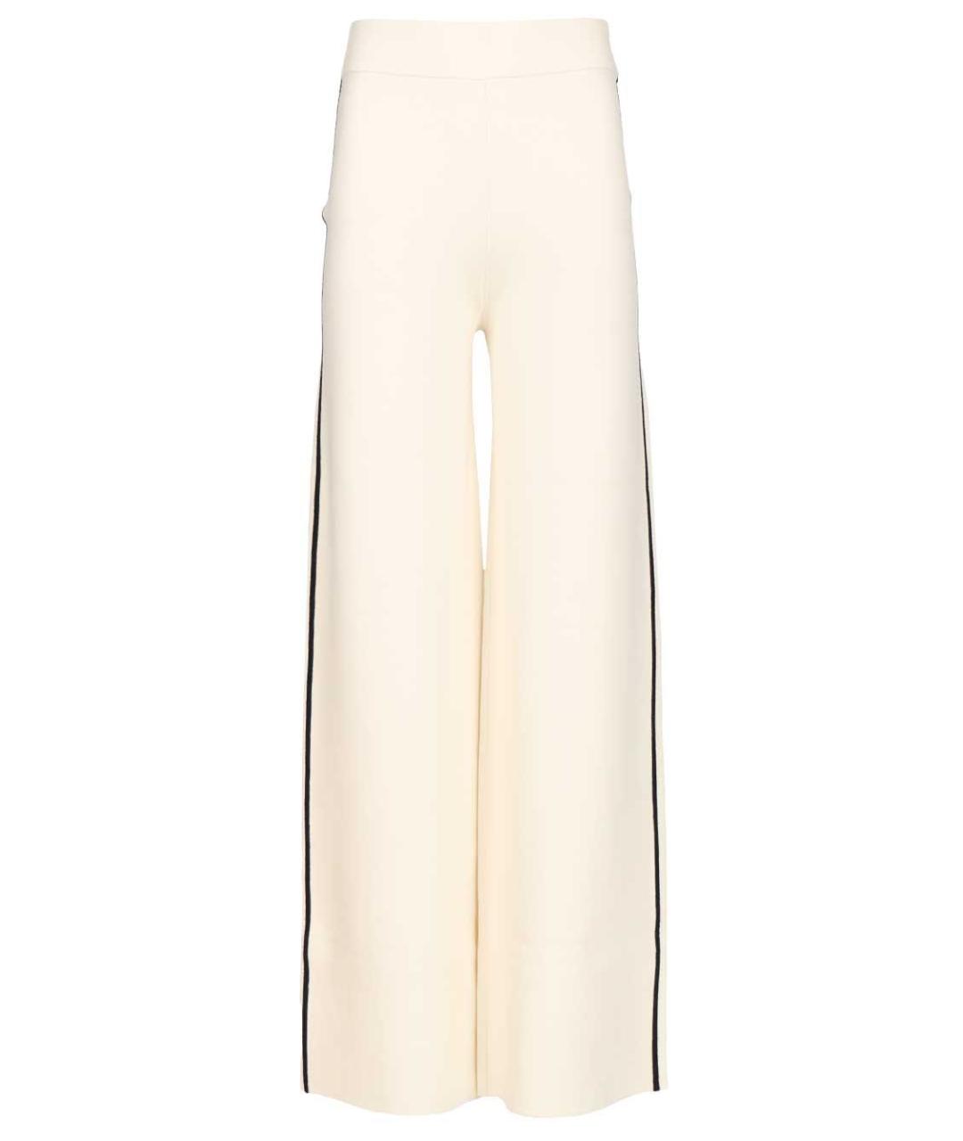 MAX MARA STUDIO Белые вискозные прямые брюки, фото 1