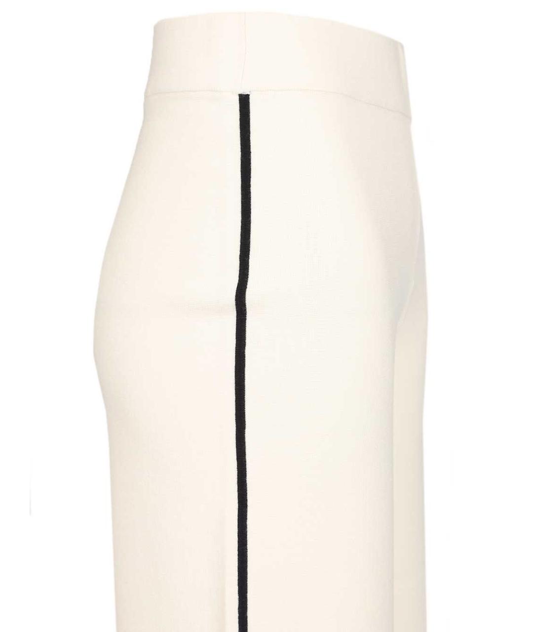 MAX MARA STUDIO Белые вискозные прямые брюки, фото 4