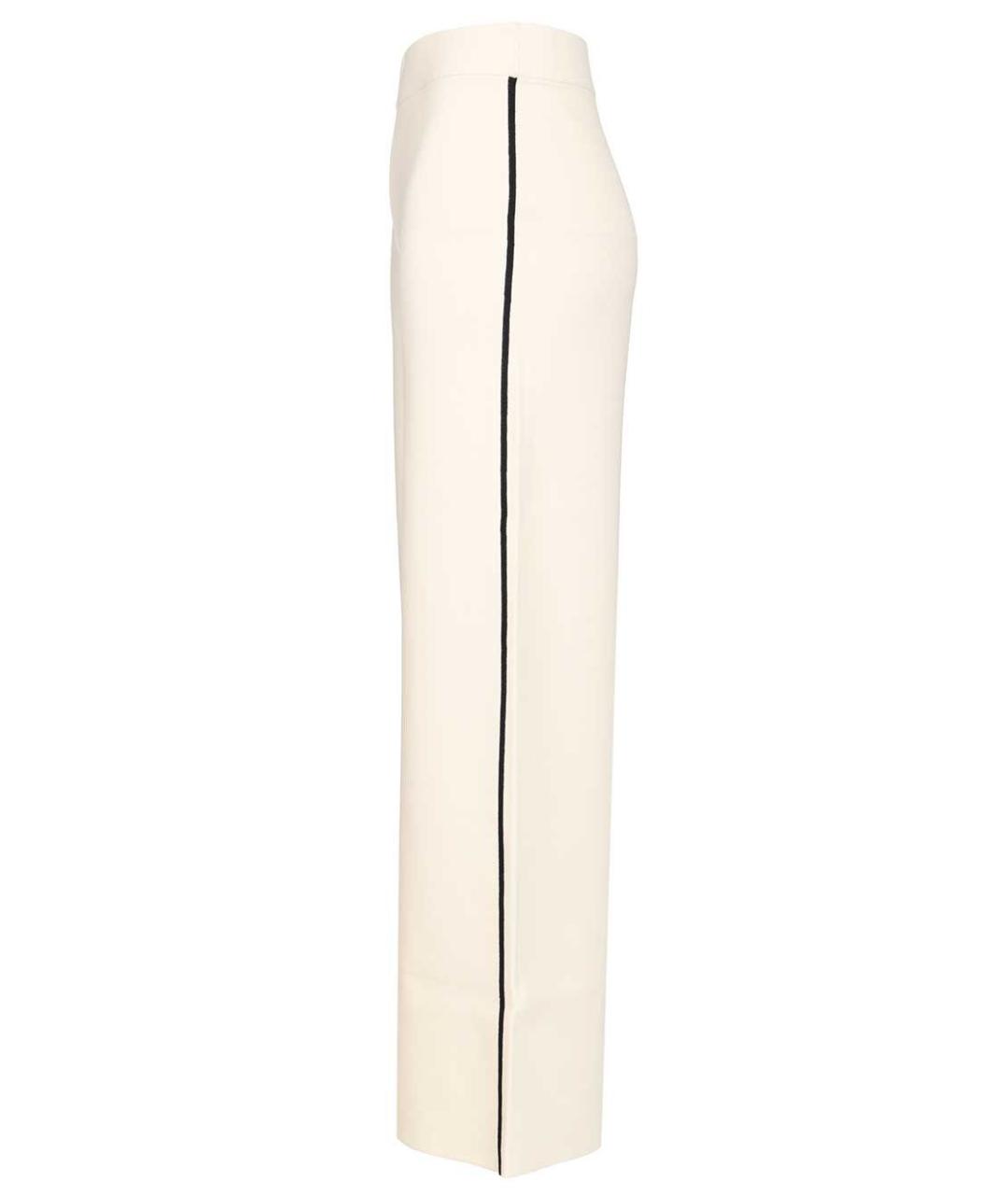 MAX MARA STUDIO Белые вискозные прямые брюки, фото 3