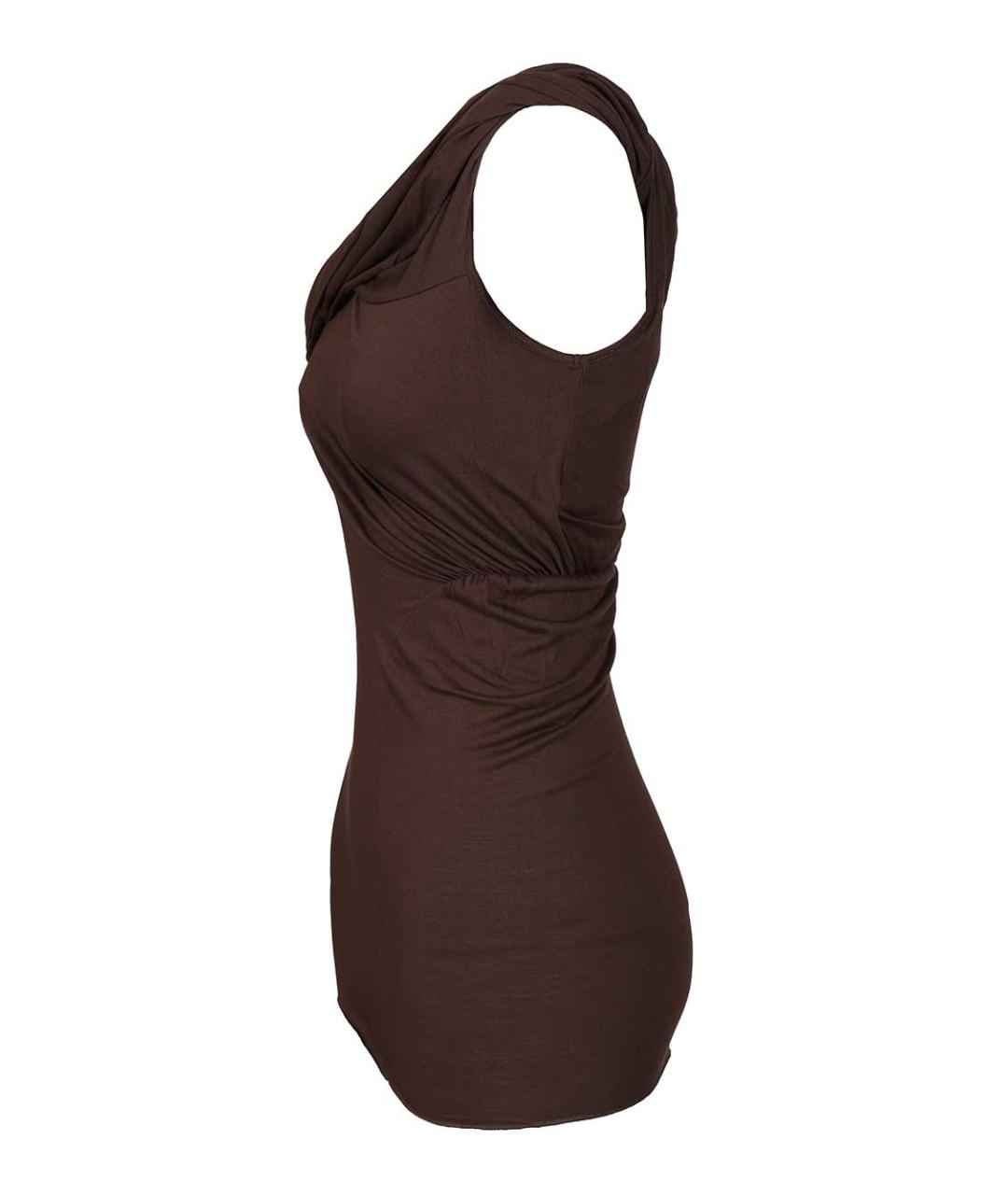 RICK OWENS Коричневая вискозная майка, фото 3