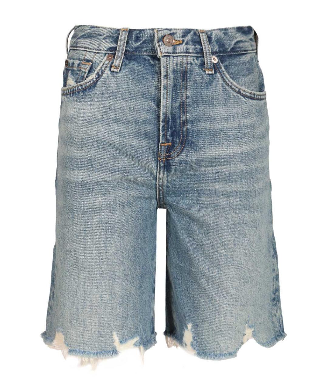 7 FOR ALL MANKIND Голубые хлопковые шорты, фото 1
