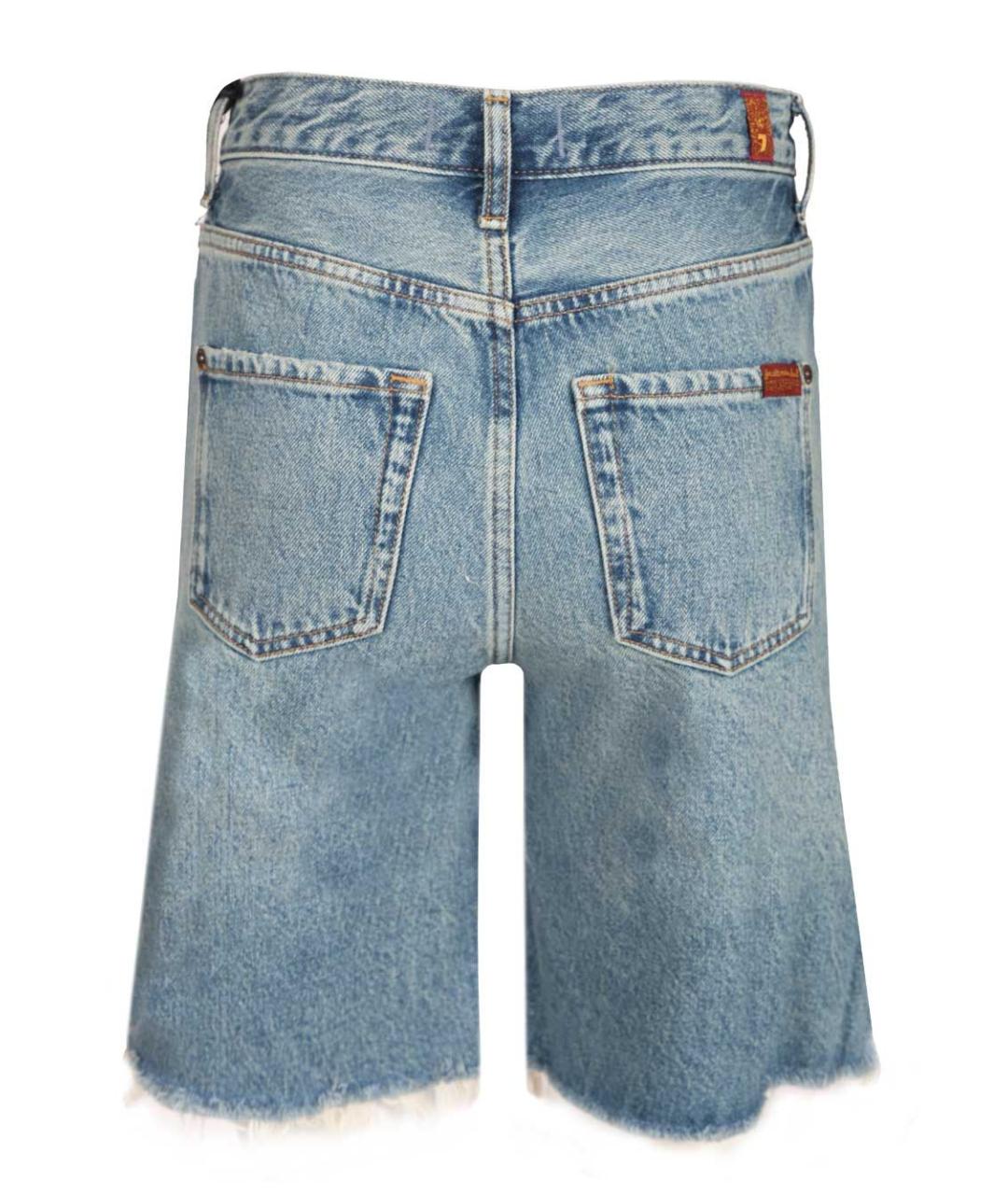 7 FOR ALL MANKIND Голубые хлопковые шорты, фото 2