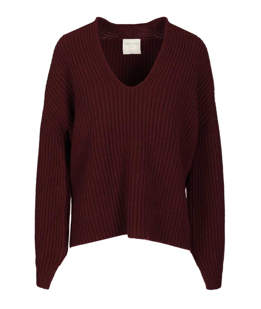 FORTE FORTE Бордовый кашемировый джемпер / свитер, фото 1