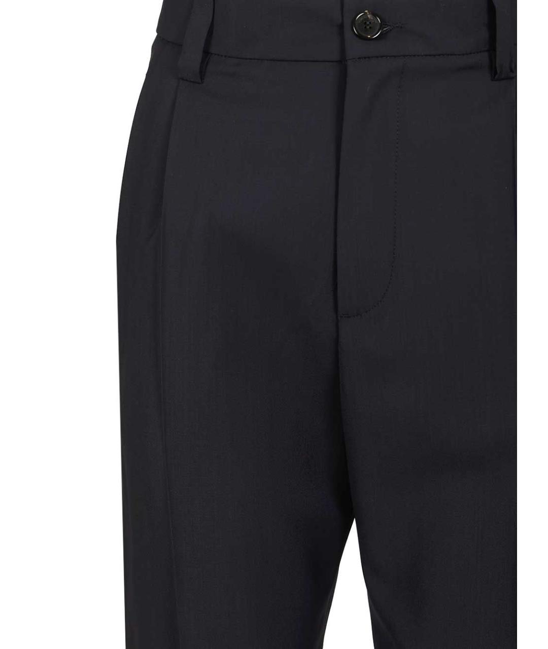 BARENA Темно-синие шерстяные прямые брюки, фото 4