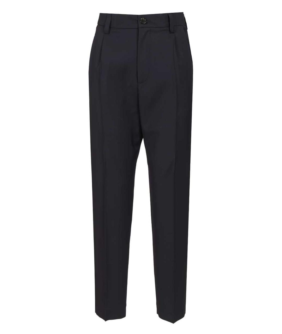 BARENA Темно-синие шерстяные прямые брюки, фото 1