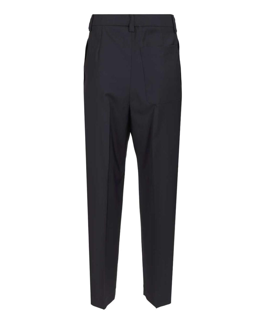 BARENA Темно-синие шерстяные прямые брюки, фото 2