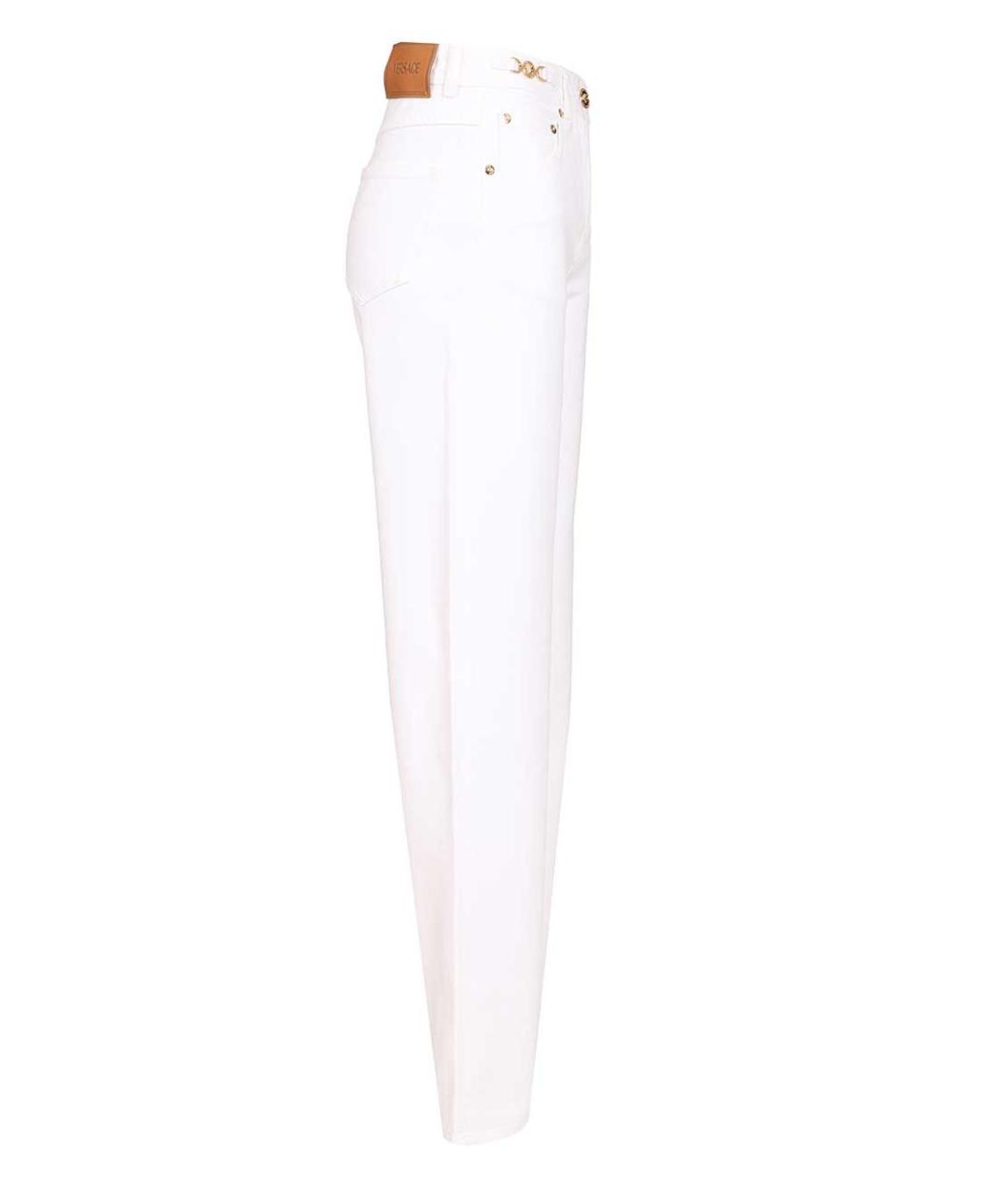 VERSACE Белые хлопковые прямые джинсы, фото 3