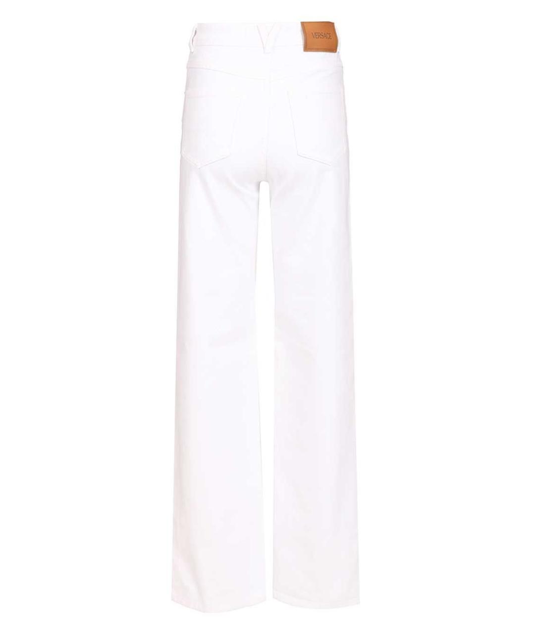 VERSACE Белые хлопковые прямые джинсы, фото 2