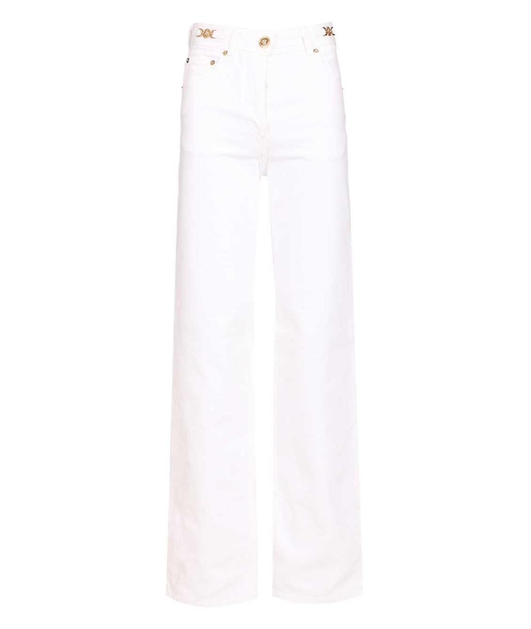 VERSACE Белые хлопковые прямые джинсы, фото 1