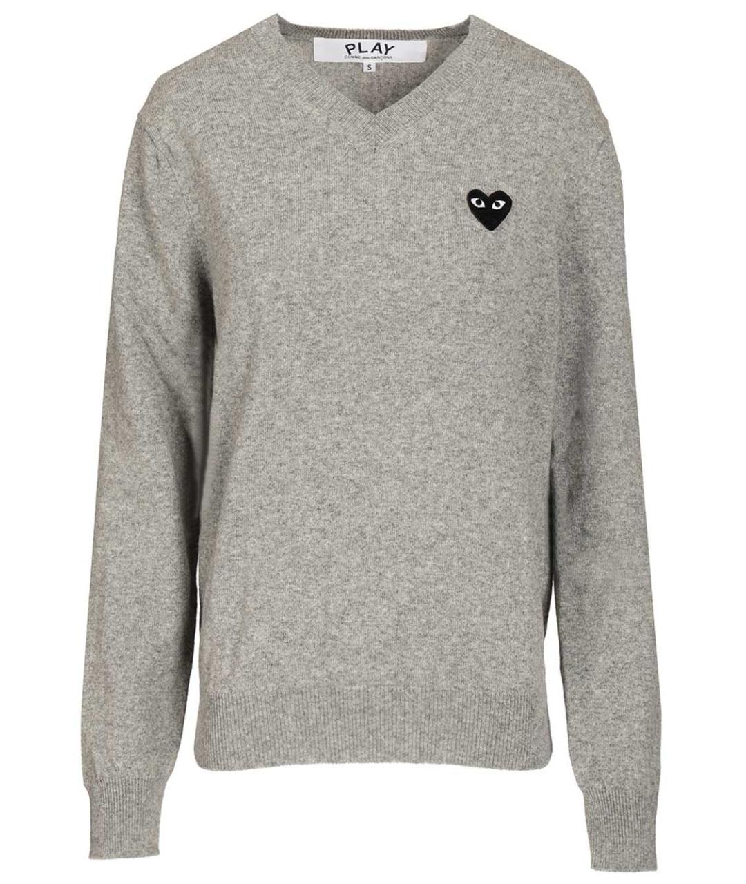 COMME DES GARÇONS PLAY Серый шерстяной джемпер / свитер, фото 1