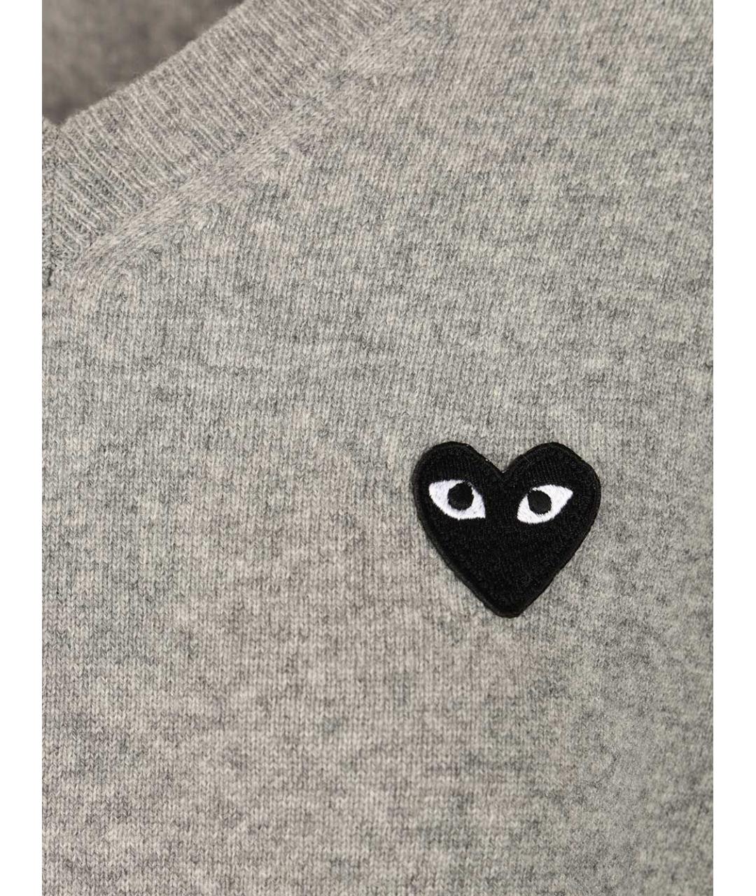 COMME DES GARÇONS PLAY Серый шерстяной джемпер / свитер, фото 4