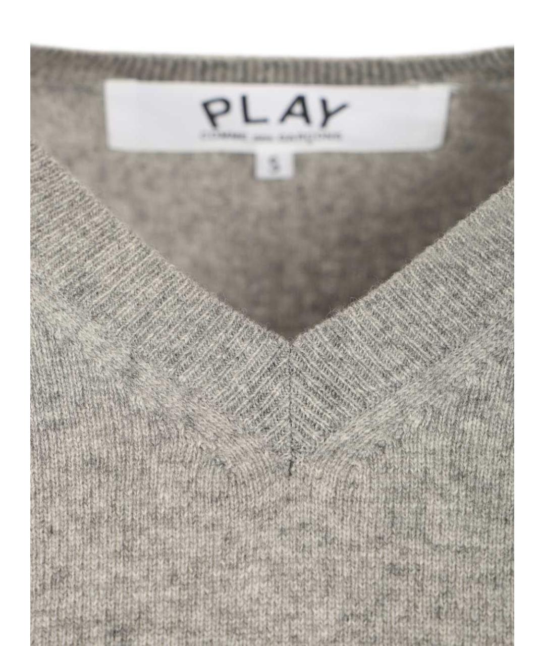 COMME DES GARÇONS PLAY Серый шерстяной джемпер / свитер, фото 5