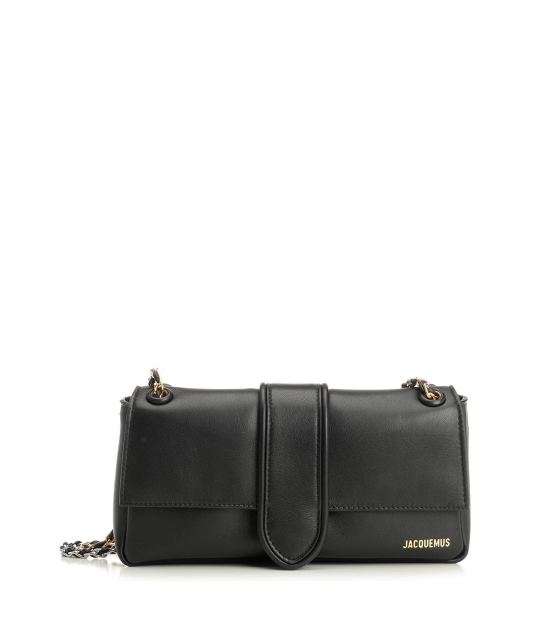 JACQUEMUS Черная кожаная сумка через плечо, фото 1