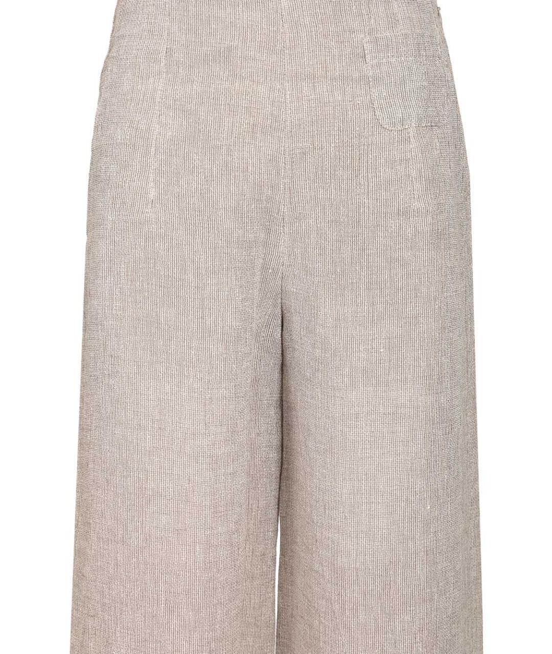 EMPORIO ARMANI Серые льняные брюки широкие, фото 4