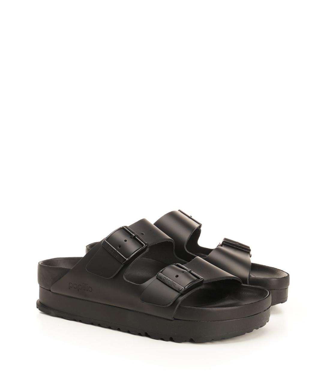 BIRKENSTOCK Черные кожаные шлепанцы, фото 2