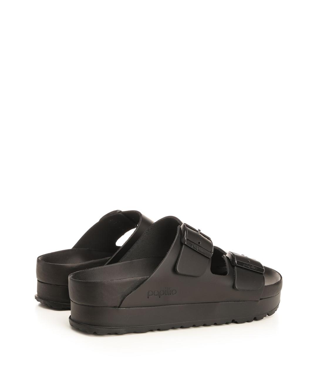 BIRKENSTOCK Черные кожаные шлепанцы, фото 3