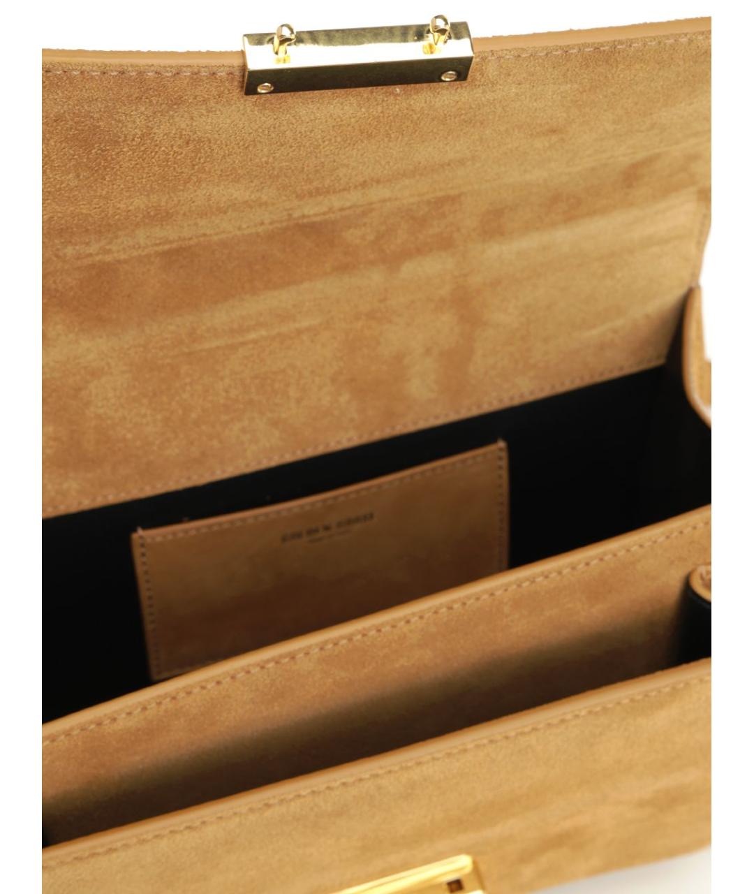 GOLDEN GOOSE DELUXE BRAND Бежевая замшевая сумка с короткими ручками, фото 4