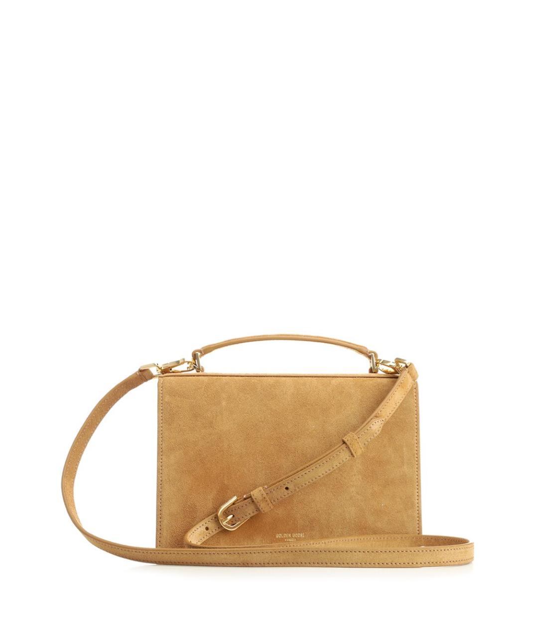GOLDEN GOOSE DELUXE BRAND Бежевая замшевая сумка с короткими ручками, фото 3