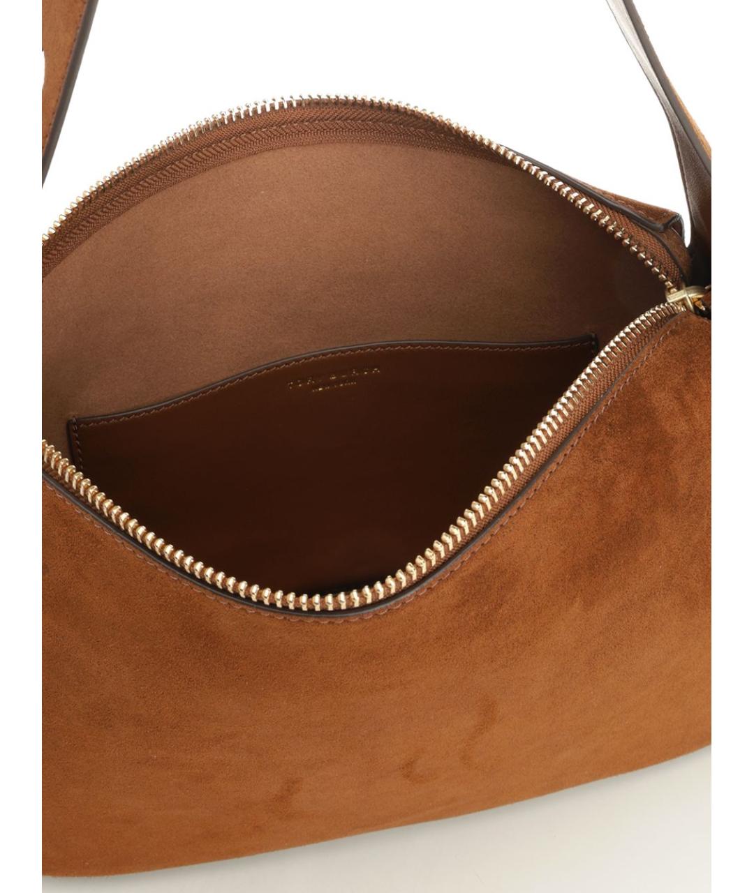 TORY BURCH Коричневая замшевая сумка через плечо, фото 5