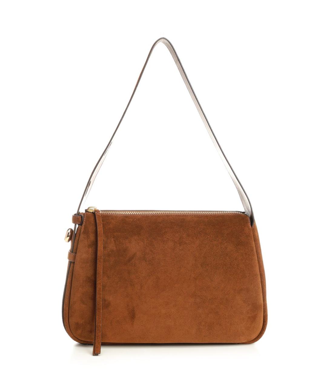 TORY BURCH Коричневая замшевая сумка через плечо, фото 1