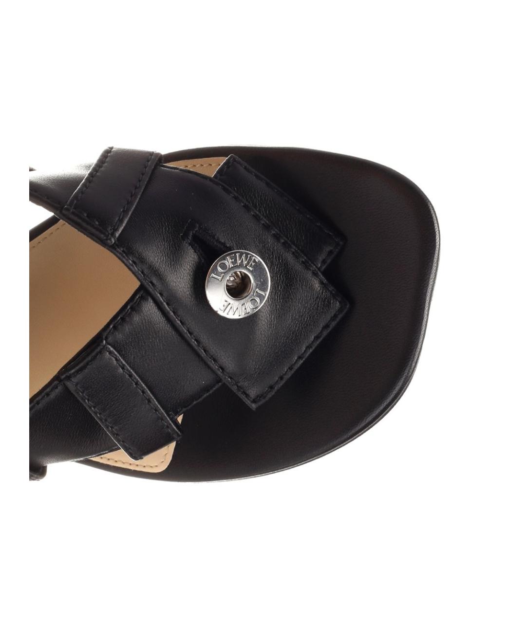 LOEWE Черные кожаные мюли, фото 4