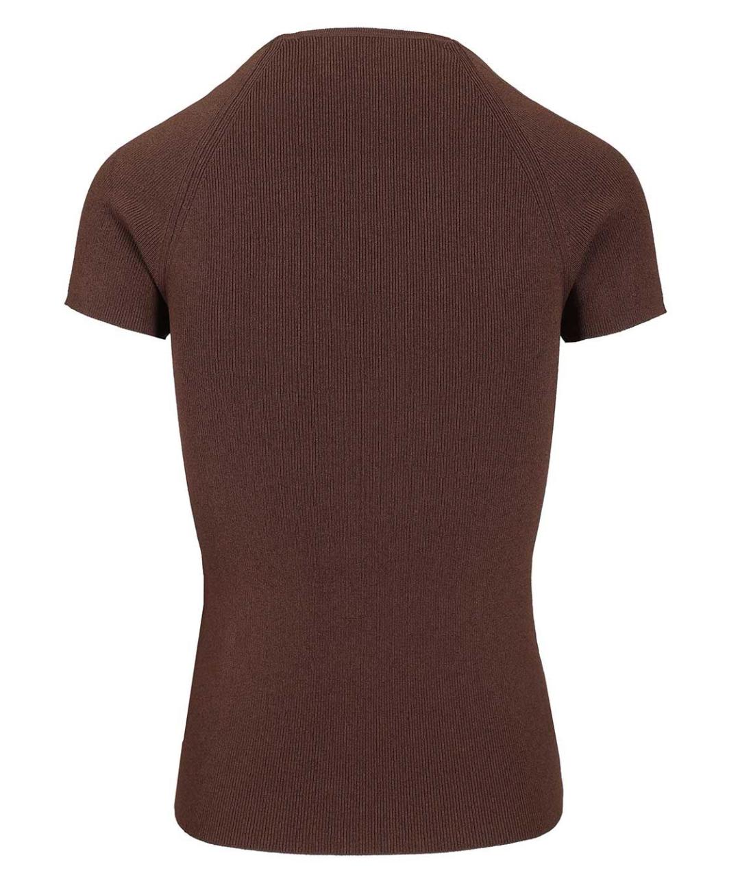 FEDERICA TOSI Коричневая вискозная футболка, фото 2