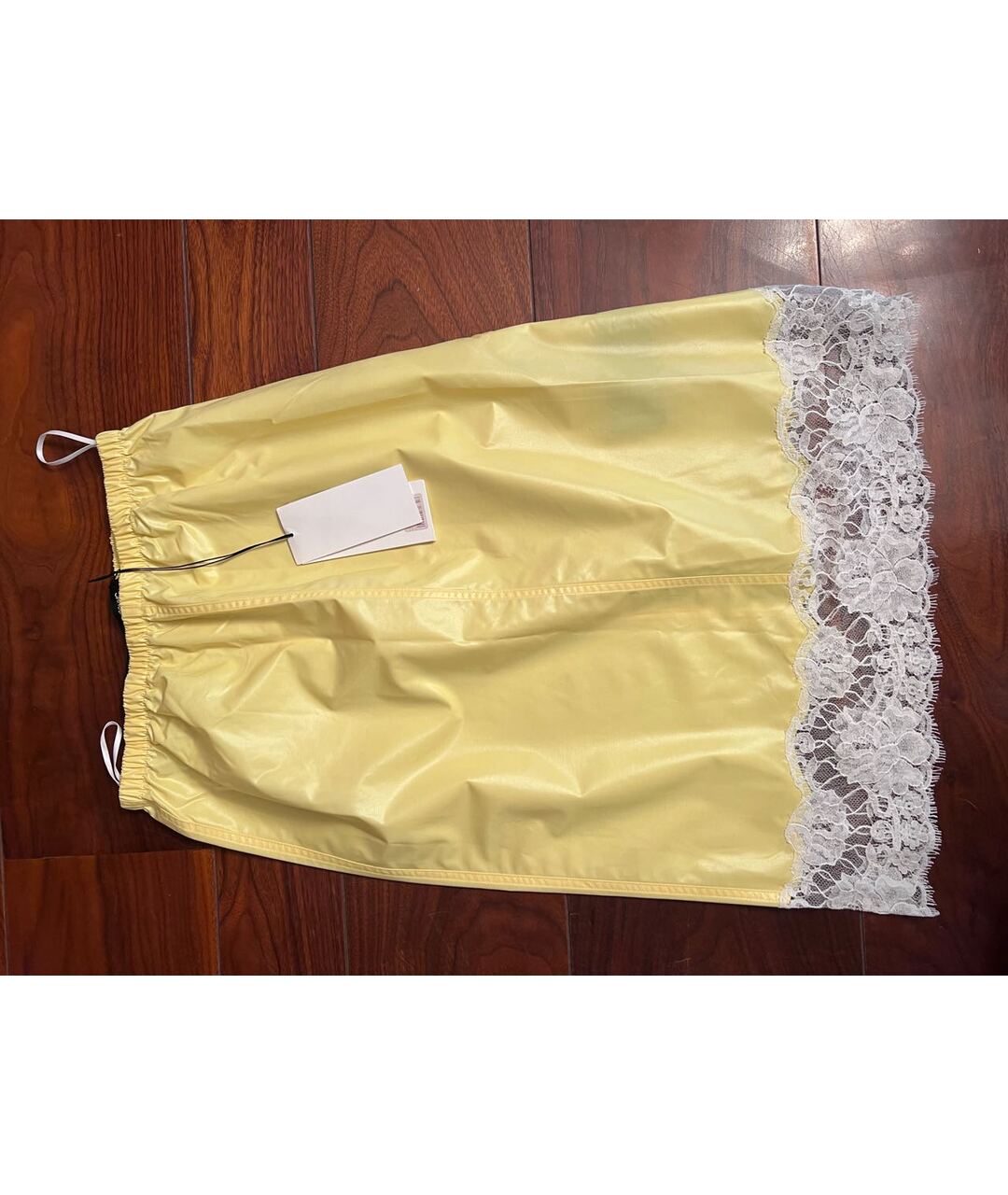CALVIN KLEIN 205W39NYC Желтая полиамидовая юбка миди, фото 4