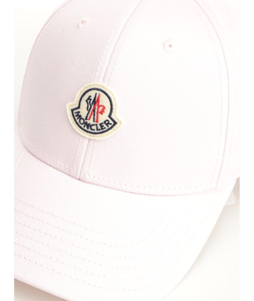 MONCLER Розовая хлопковая кепка, фото 4