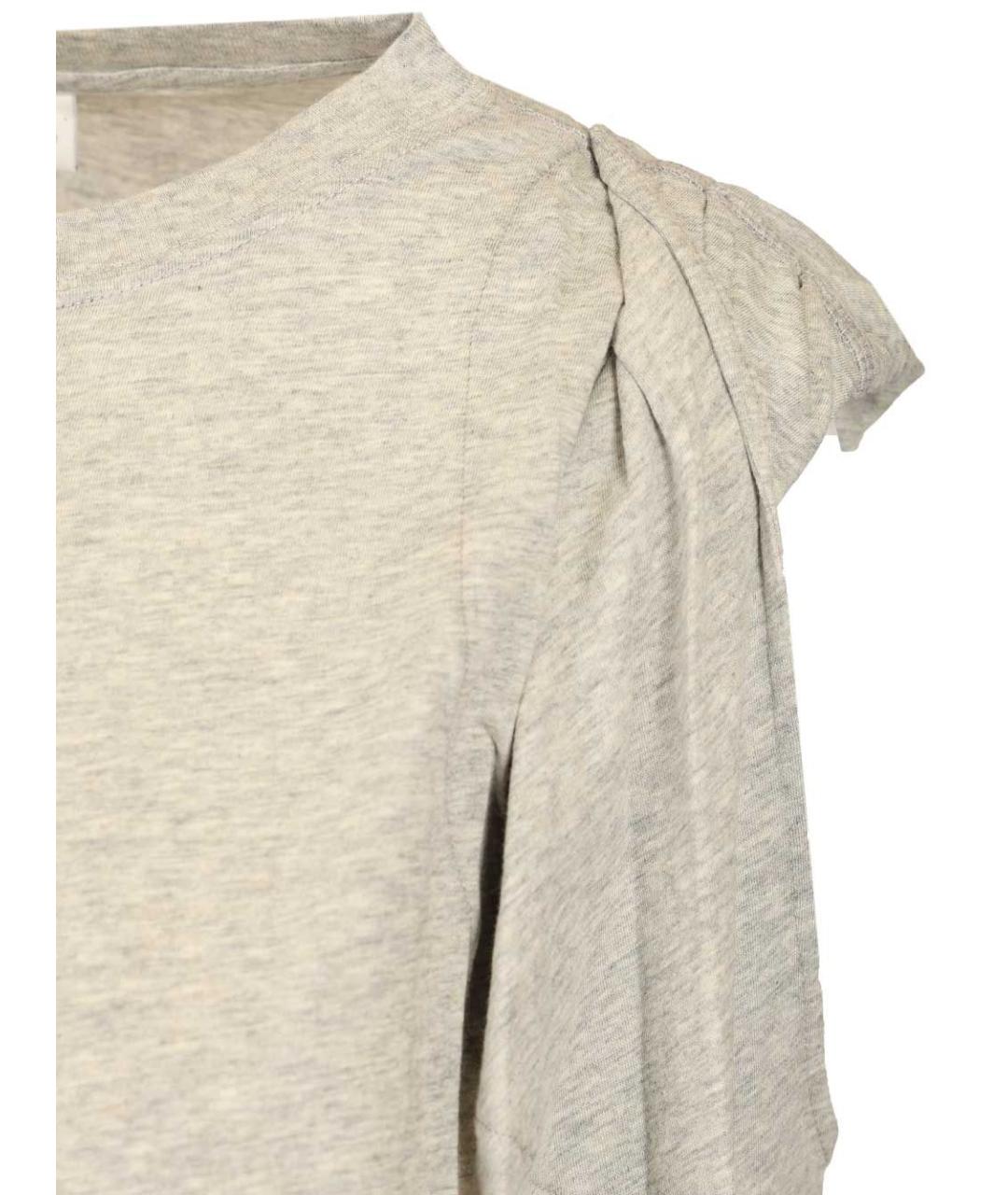 DRIES VAN NOTEN Серая хлопковая футболка, фото 4