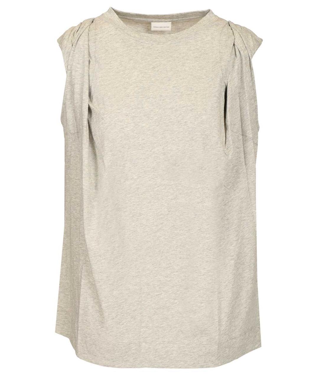 DRIES VAN NOTEN Серая хлопковая футболка, фото 1
