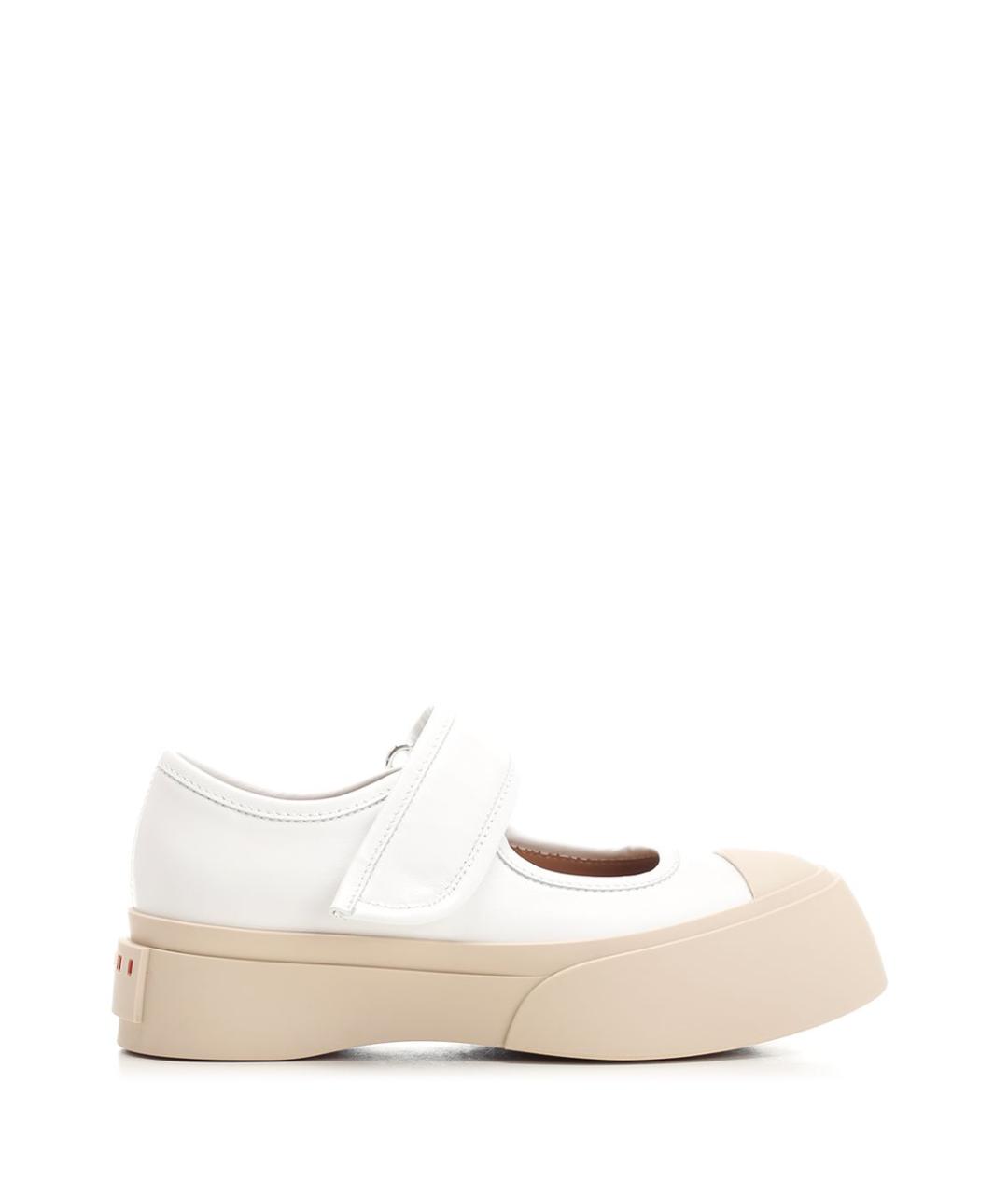 MARNI Белые кожаные балетки, фото 1